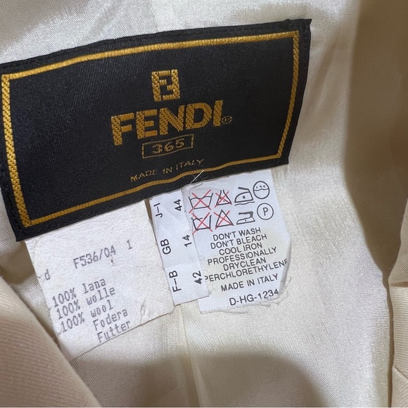 FENDI 365 Ivory 100% Wool Double Breasted Blazer 10 - Picture 11 of 15